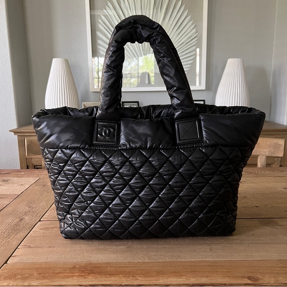 CHANEL Nylon Quilted Large Coco Cocoon Tote Black - Picture 2 of 16
